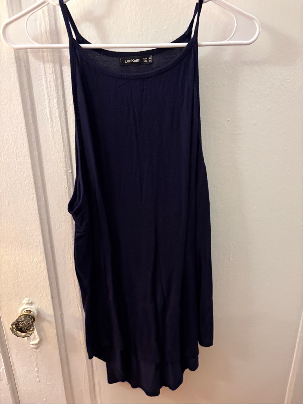 Navy Slim-Strap Tank Top